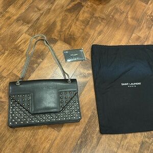 Saint Laurent Black Studded Betty Clous Bag